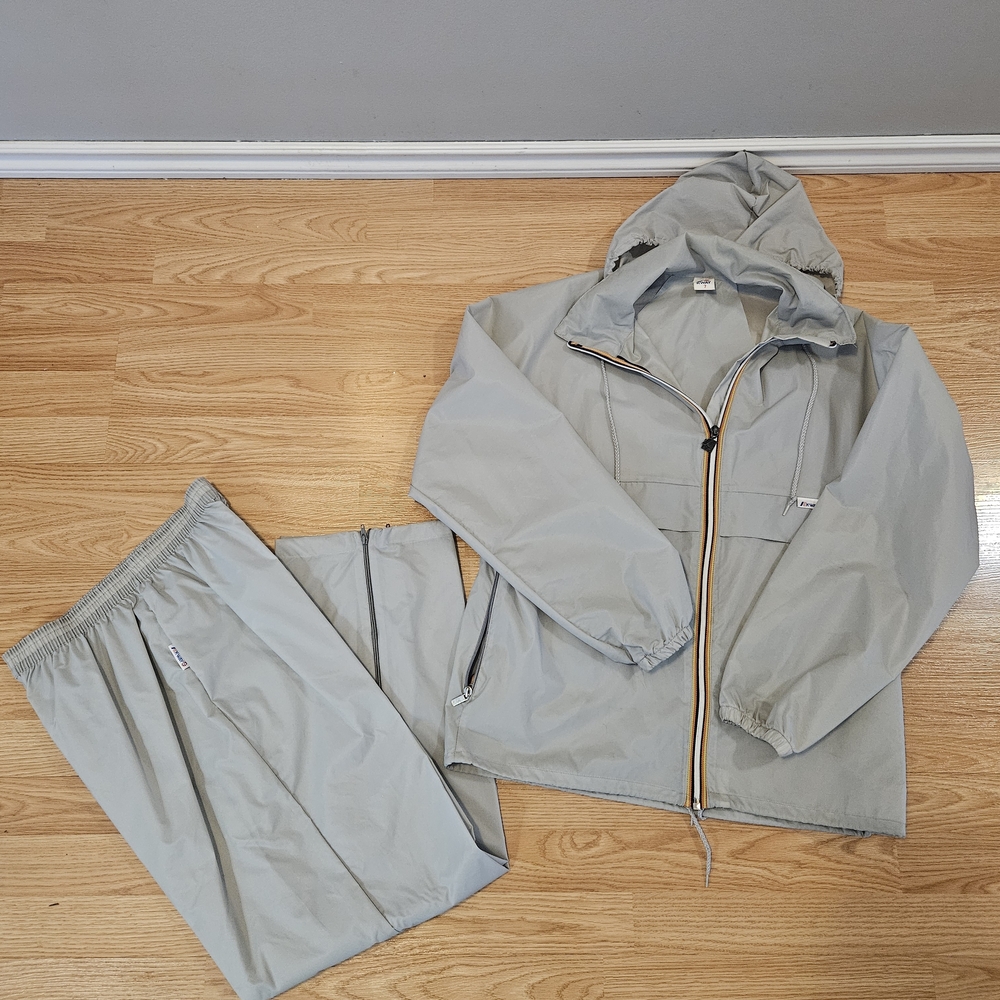Unisex K-Way Hooded Jacket & Rain Pants Set ⭐️Vintage⭐️